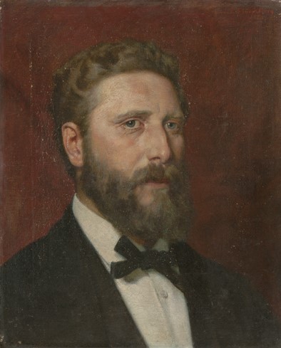 Ernst Stückelberg (1831–1903), Porträt Johann Rudolf Rahns im Alter von 36 Jahren, 1877, Öl auf Leinwand, Privatbesitz