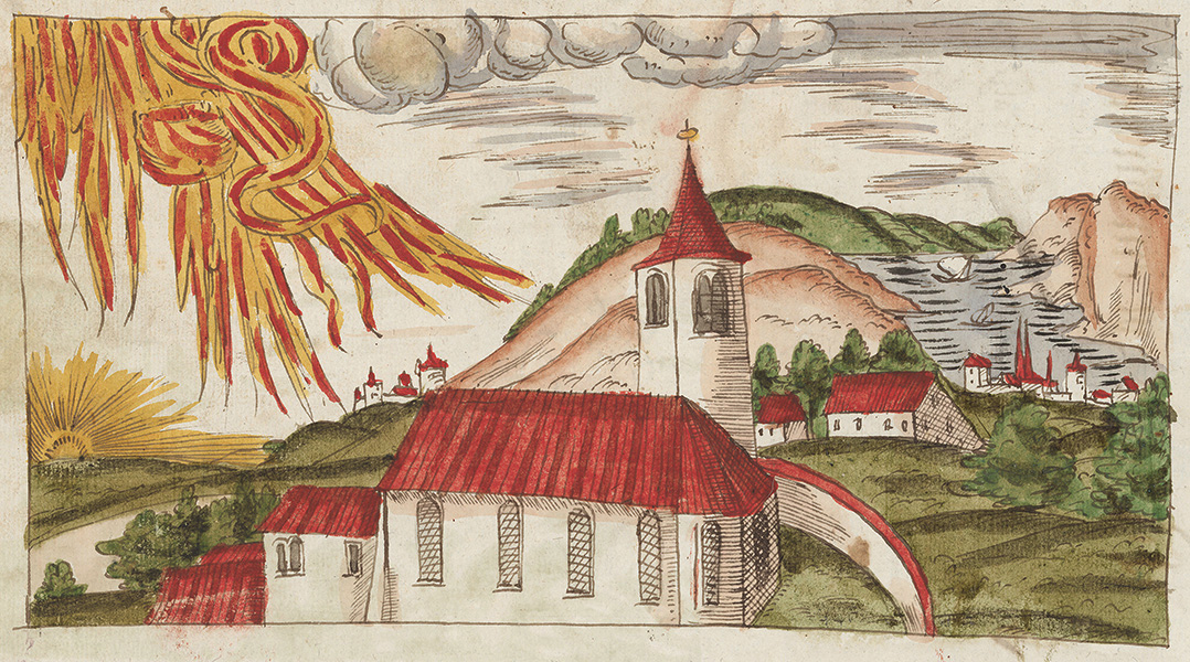 On 28 October 1582, a fiery sign in the shape of a snake appeared in the skies above the city of Zurich and Klingnau. Today, we would use physics to explain and understand such events. (Image: ZB Zürich, Ms. F 30, f. 283v)