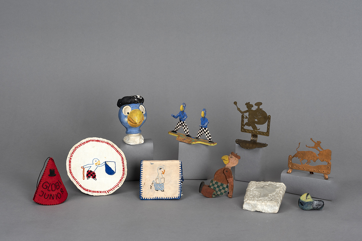 Globi arts and crafts projects made by children, between 1932 and 1942. (Image: Christiane Schmid/ZB Zürich)