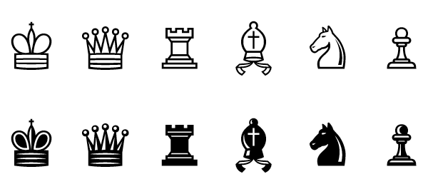 Abb. 3: Schachsymbole aus dem Unicodeblock &laquo;Verschiedene Symbole&raquo;