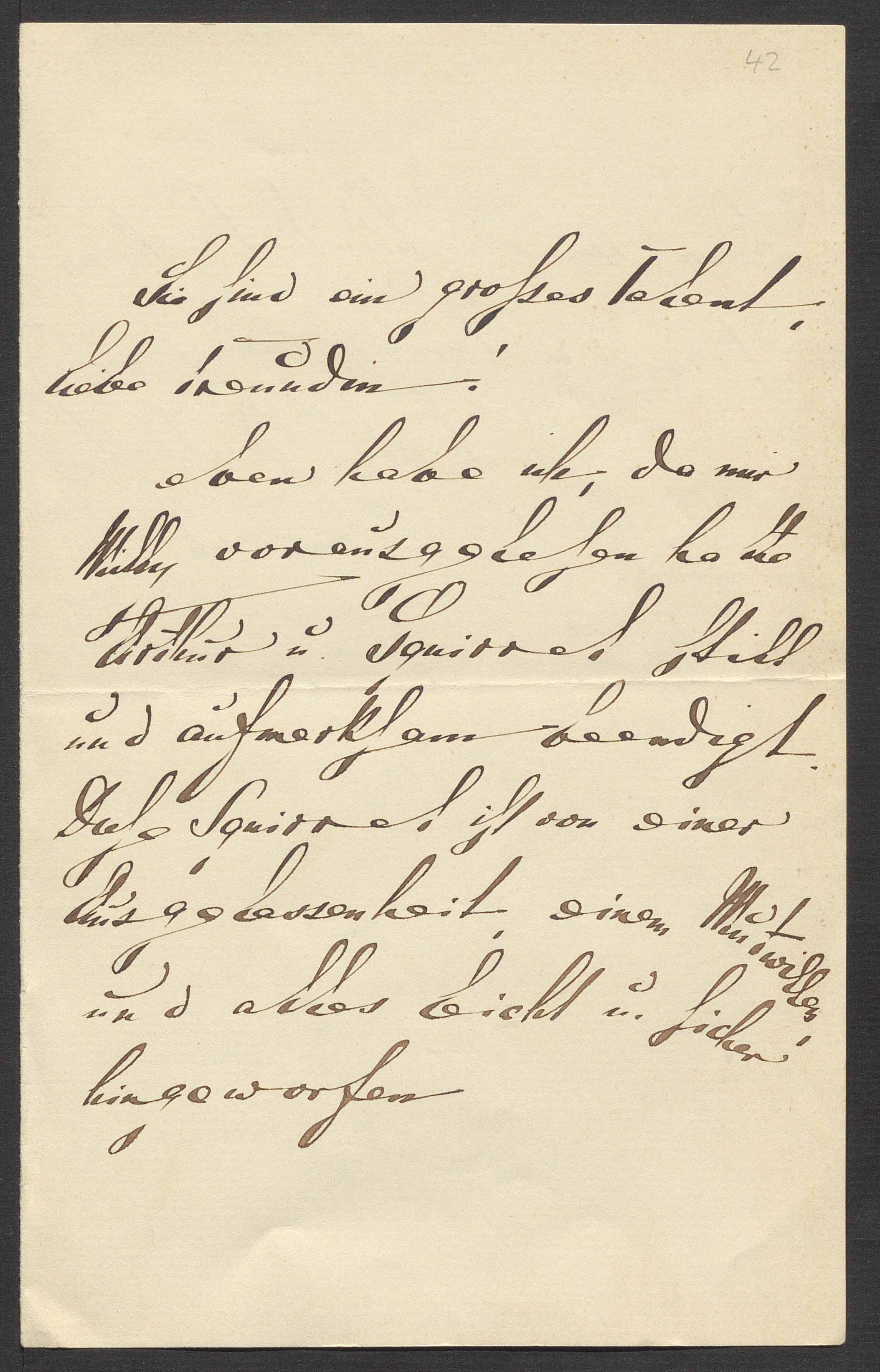 &laquo;Sie sind ein grosses Talent, liebe Freundin!&raquo; Conrad Ferdinand Meyer an Johanna Spyri, Kilchberg, 8.12.1887, Hs FA 4aa: E 1.43