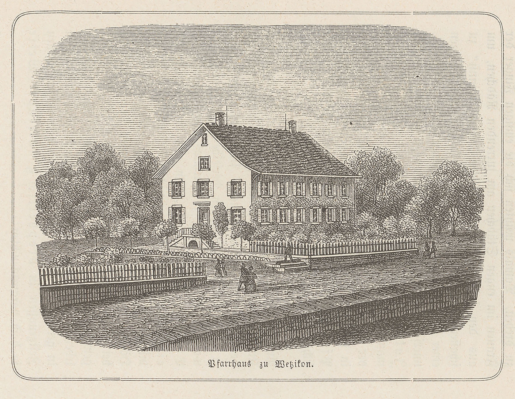 The vicarage in Wetzikon, likely in the second half of the 19th century. (Image: ZB Zürich)