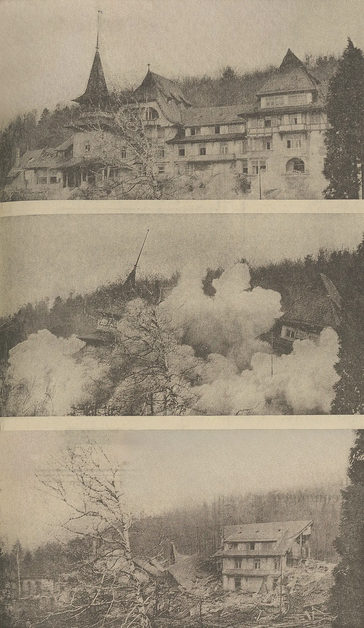 Über die Sprengung des alten Hotel Waldhaus Dolder im Jahr 1972 berichtet die NZZ mit einer fotografischen Bildstrecke. (Bilder: ZB Zürich)