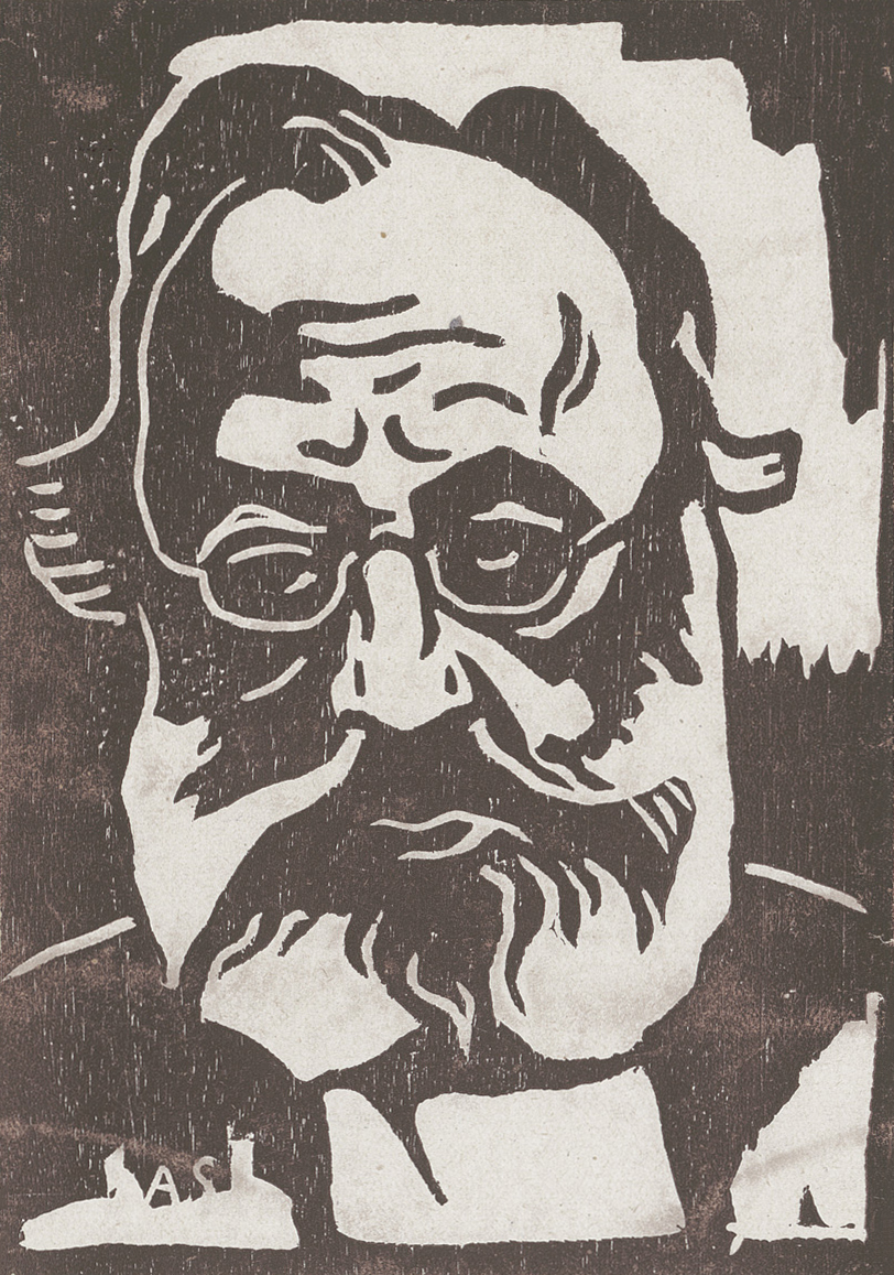 Gottfried Keller, Holzschnitt von Karl Stauffer-Bern, 1918
