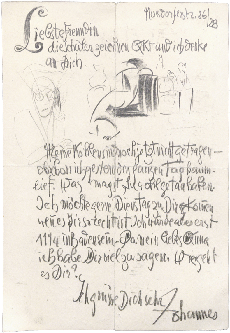 Brief von Johannes Itten an seine Schülerin und Muse Anna Höllering, Wien 1917