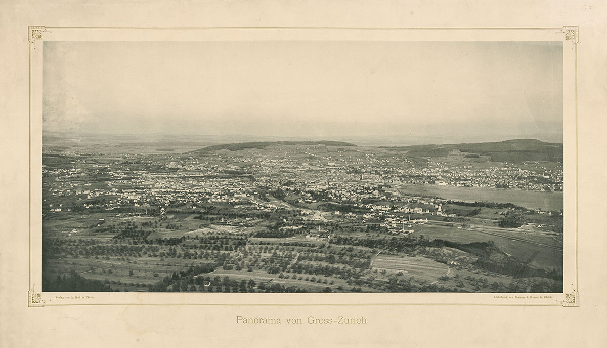 A «panorama of greater Zurich», around 1893 (image: ZB Zürich)