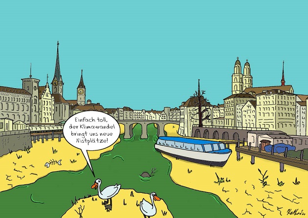 ZürichFenster, Comic zum Thema Klimawandel in Zürich von der Zürcher Zeichnerin Katharina Keller