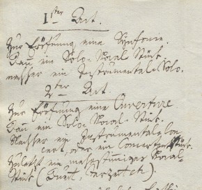Die «Concert-Ordnung» von 1812